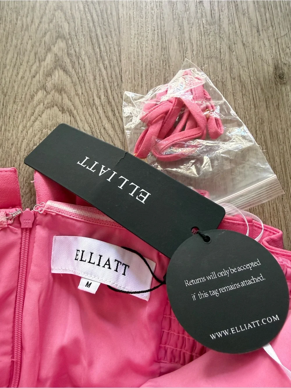 elliatt laurel pink ruffle bust boned strapless maxi gown dress size medium - Picture 10 of 12